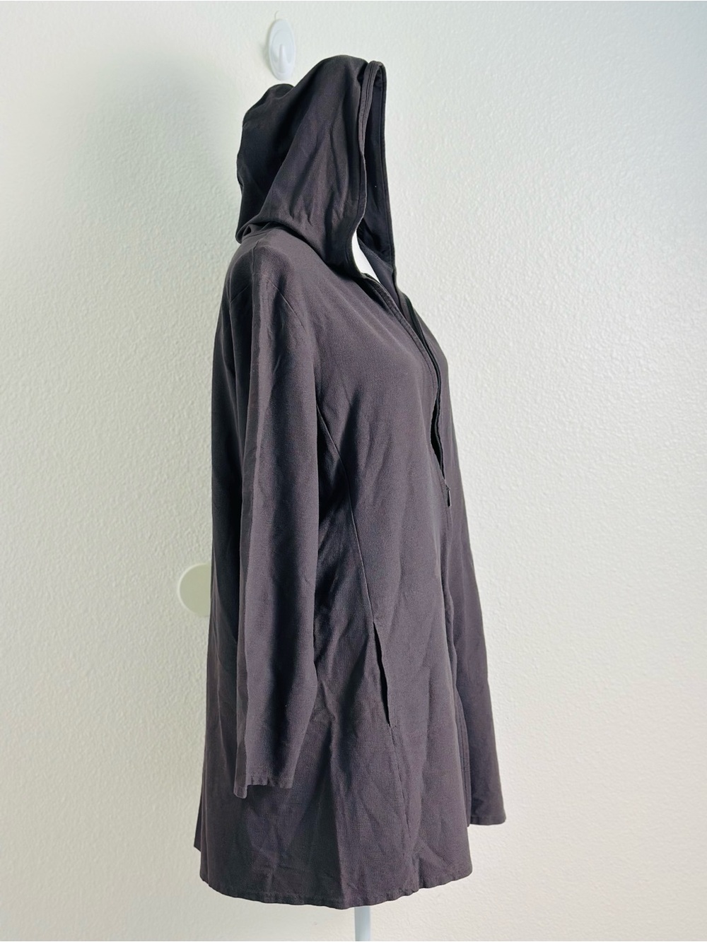 Eileen Fisher Full Zip Hooded Lightweight Ling Cardigan Size Large - Picture 4 of 8